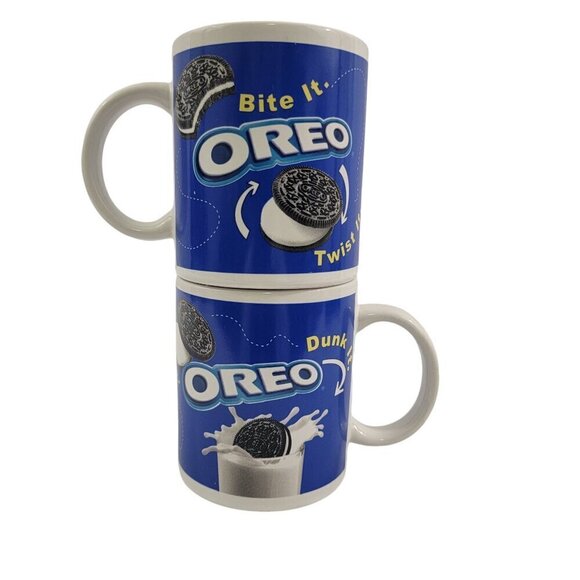 Oreo Cookie - Bite It Twist It Lick It - 14 Oz Ceramic Mugs Cups - Set of 2 - Picture 7 of 16